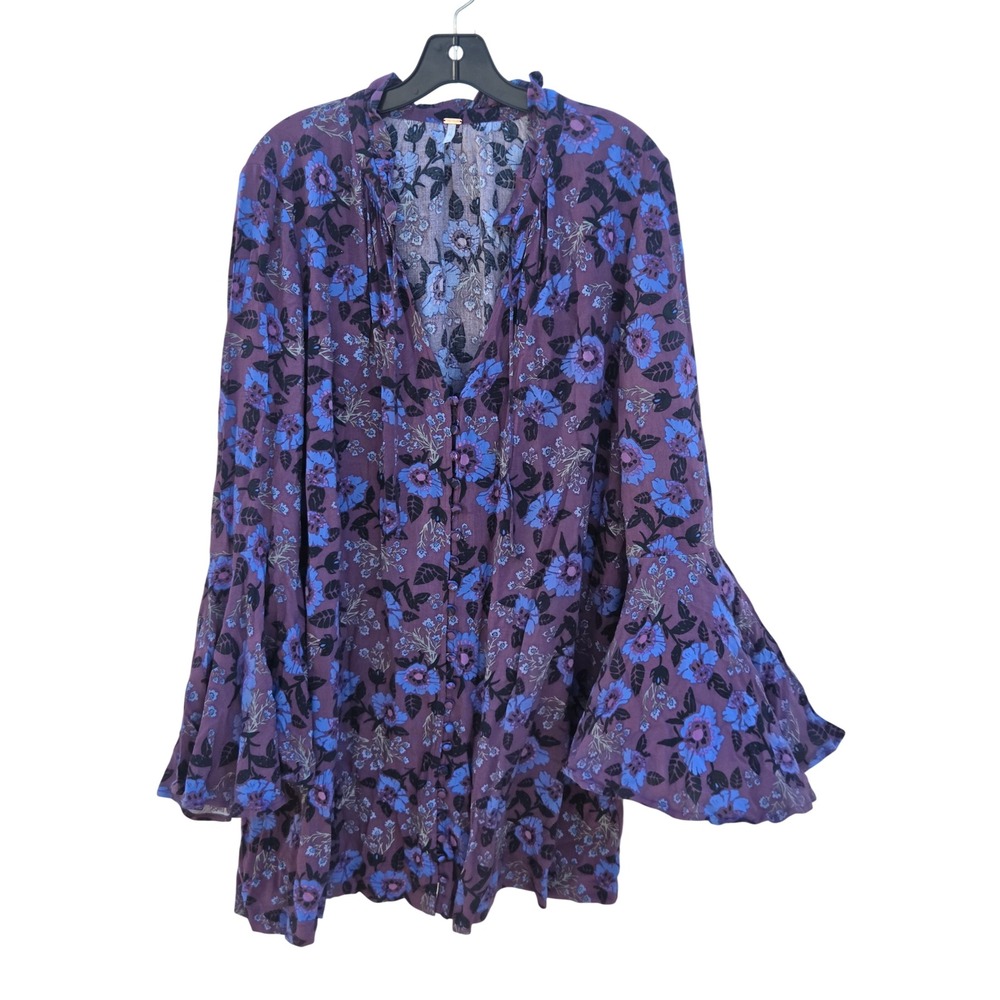 Free People Magic Mystery Purple Floral Bell Boho Fairy Witchy Mini Medium